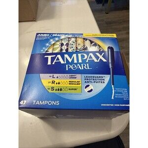 Tampax Pearl Tampons Trio Pack Light/Regular/Super Unscented 47 CT New